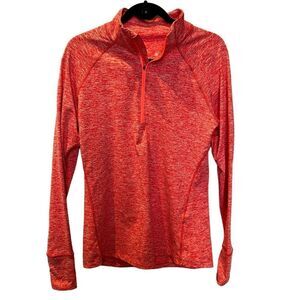 Tangerine Women's Pullover Performance Top Orange Large Long Sleeve